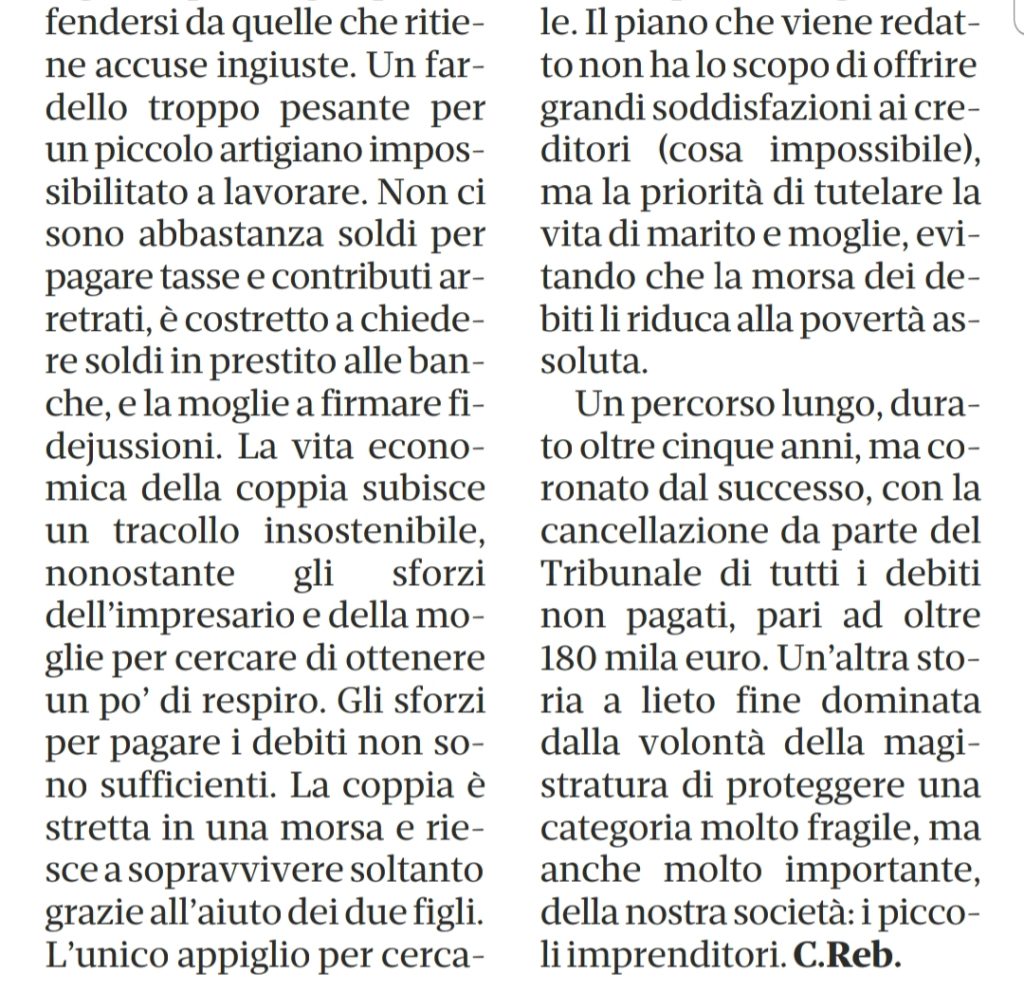 esdebitazione coniugi bresciaoggi 2024